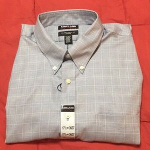Traditional Fit Button Down Shirt Grey Plaid